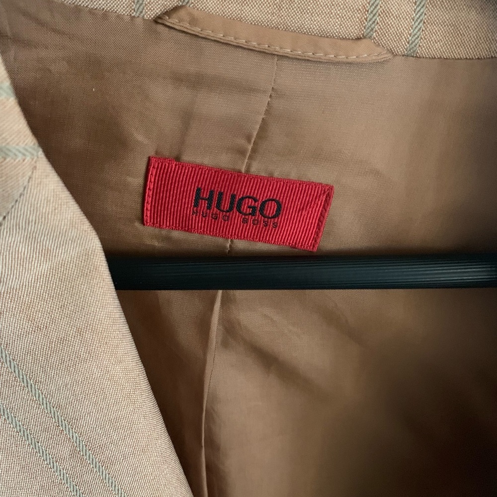Hugo Boss Camel Sportcoat with Khaki Pin Stripes